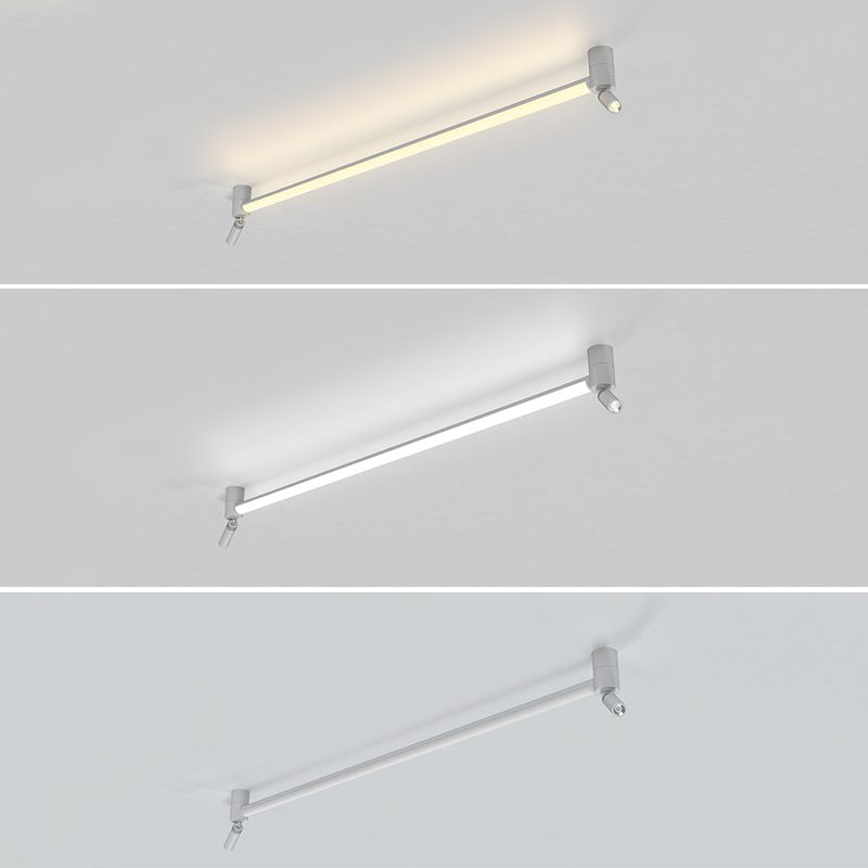 Aluminium Rectangular LED Semi Flush Mount in Modern Concise Style Metal Ceiling Light for Interior Spaces