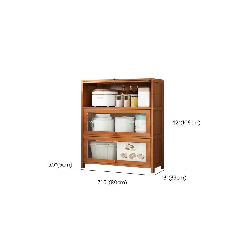 Brown Bamboo Kitchen Server Modern Dining Server for Living Room