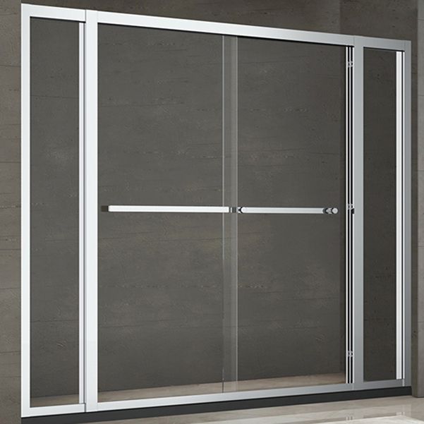 Modern Double Sliding Shower Door Frame Clear Metal Shower Bath Door