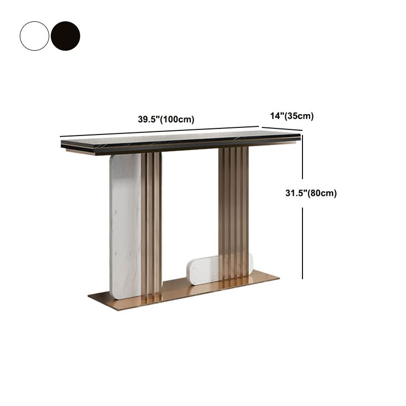 13.8" W Console Table Glam Slate Stain Resistant Rectangle End Table