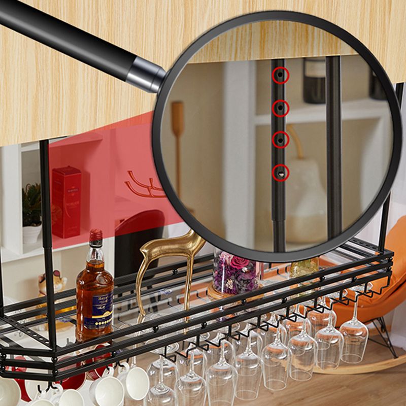 Industrial Hanging Wine Racks Metal Stemware Holder Wine Jail