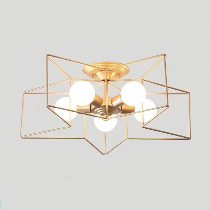 5-Lights Star Shape Flush Mount Ceiling Fixture Modern Flush Ceiling Lights