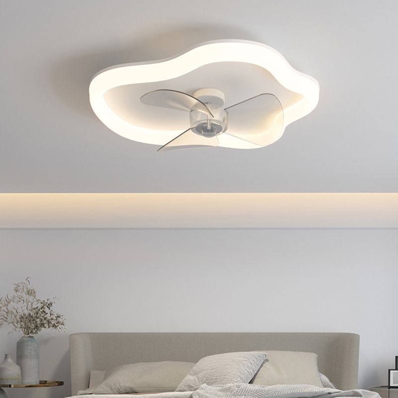 Cloud Shape 1 - Light Fan Mounted Fixture White Iron and Acrylic Ceiling Fan