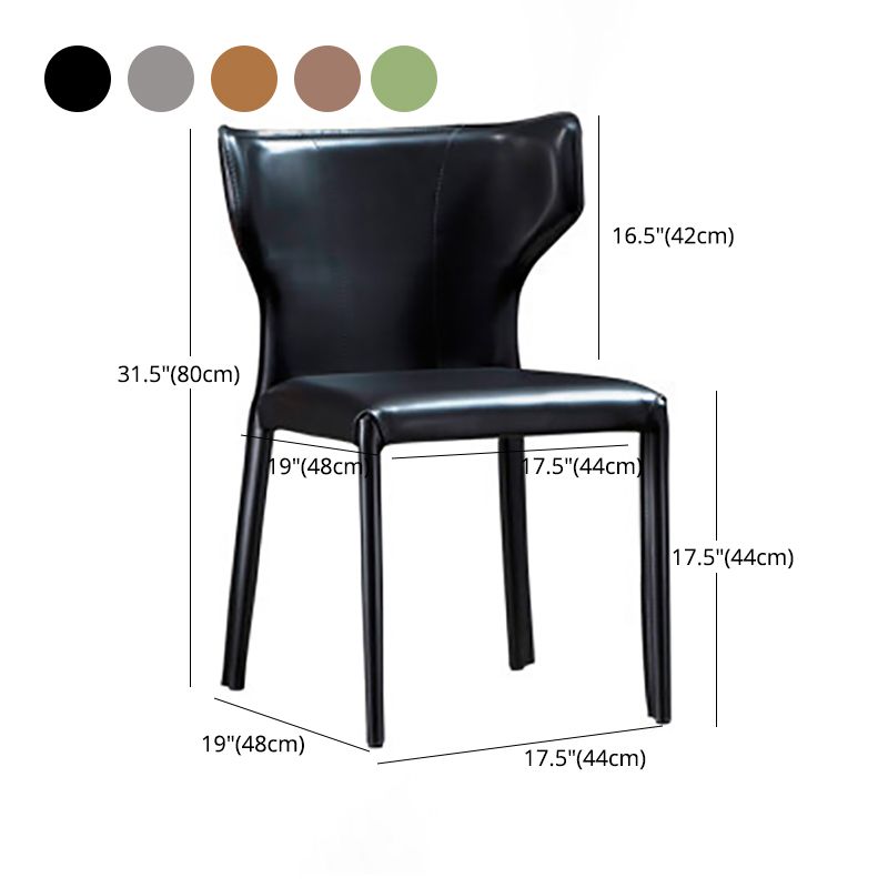 Modern Style Wingback Side Chair PU Leather Chairs for Dining Room