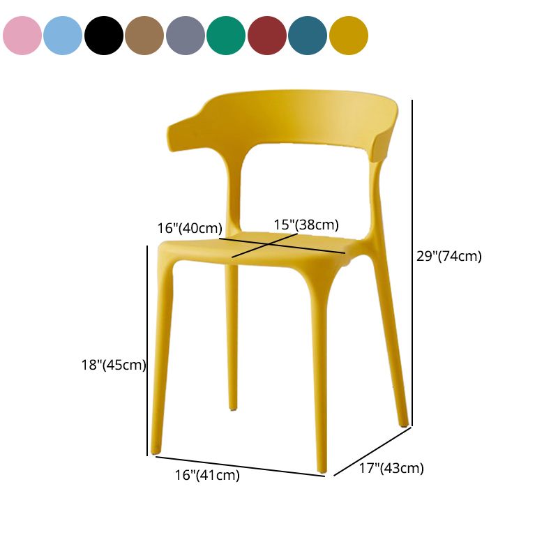 Scandinavian Plastic Home Dining Side Chair Open Back Dining Side Chair