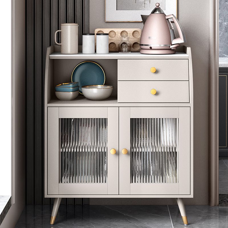 Contemporary Style Sideboard Wood Buffet Stand with Cabinets and Drawers