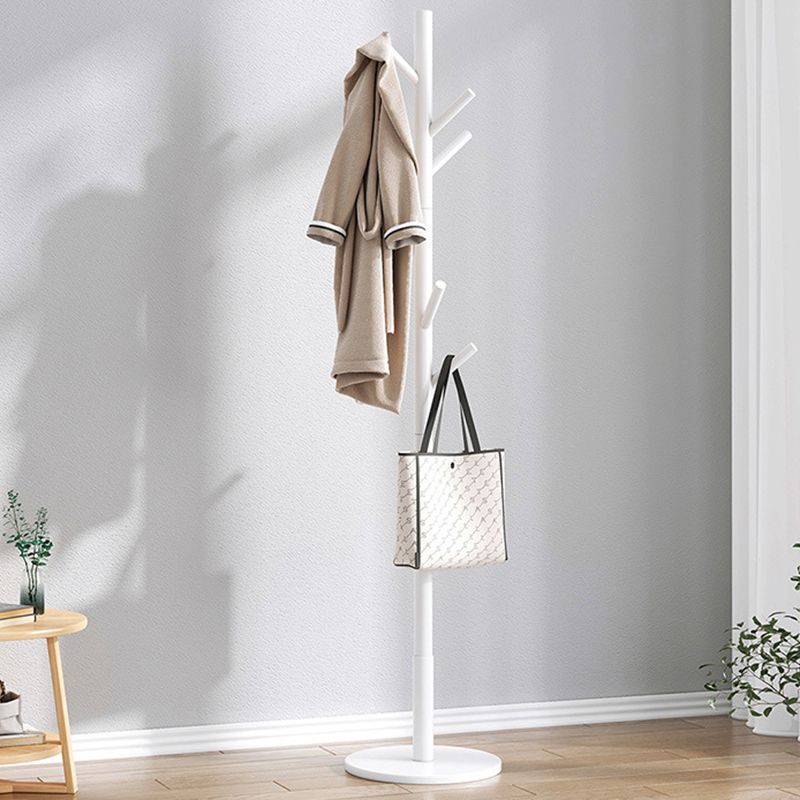 Hall Tree Modern Hooks Free Standing Solid Wood in Bedroom Coat Hanger