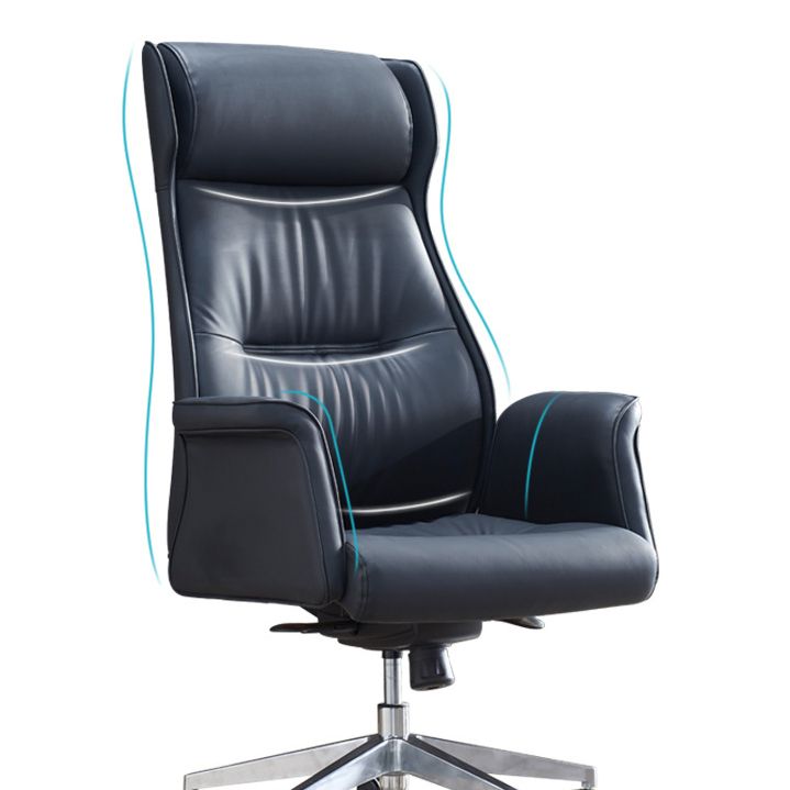 24" Wide Contemporary Managers Chair Black Leather Executive Chair