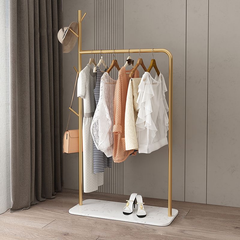 Contemporary Hall Stand Marble Bottom Hall Tree with Coat Hanger Hooks