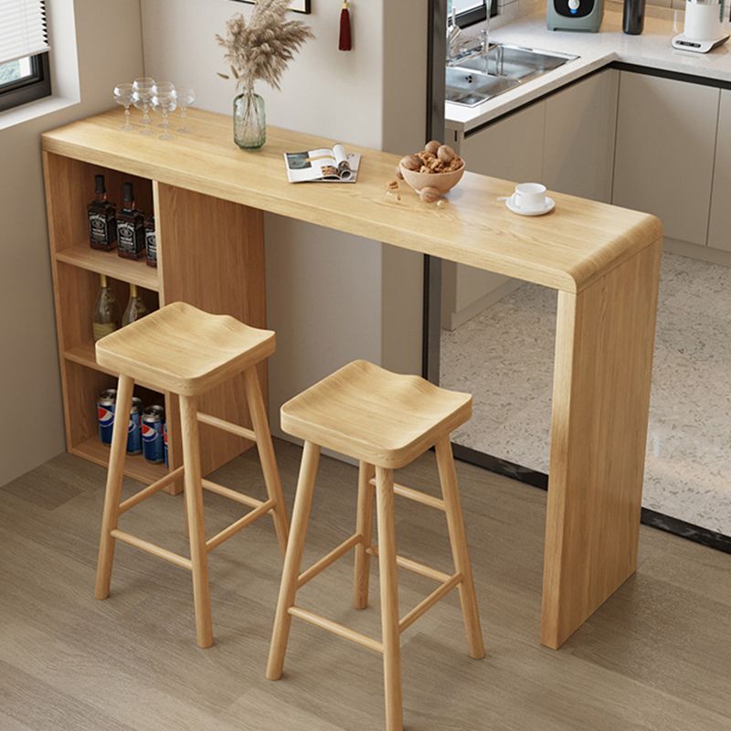 Contemporary Rectangle Solid Wood Bar Stool Table for Living Room