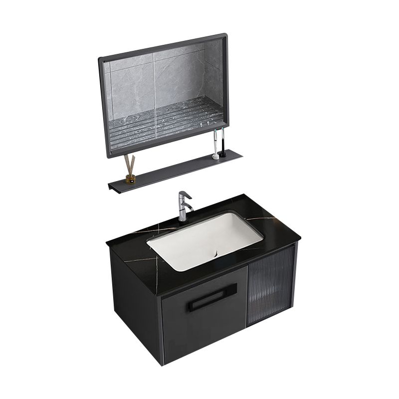 Sink Vanity Wall Mounted Rectangular Drawers Ceramic Sink Vanity Set