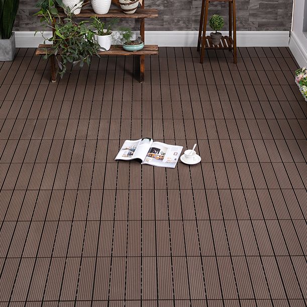 Interlocking Composite Deck Tile Outdoor Patio 11.8" x 11.8" Decktile