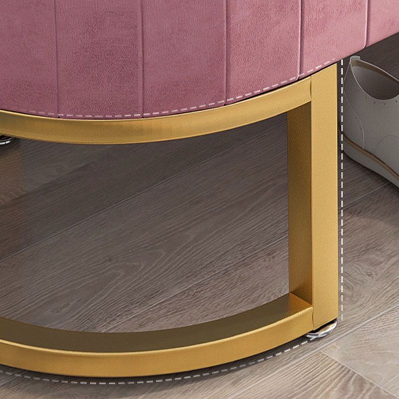 Modern Style Seating Bench Glam Upholstered Bench with Gold Legs