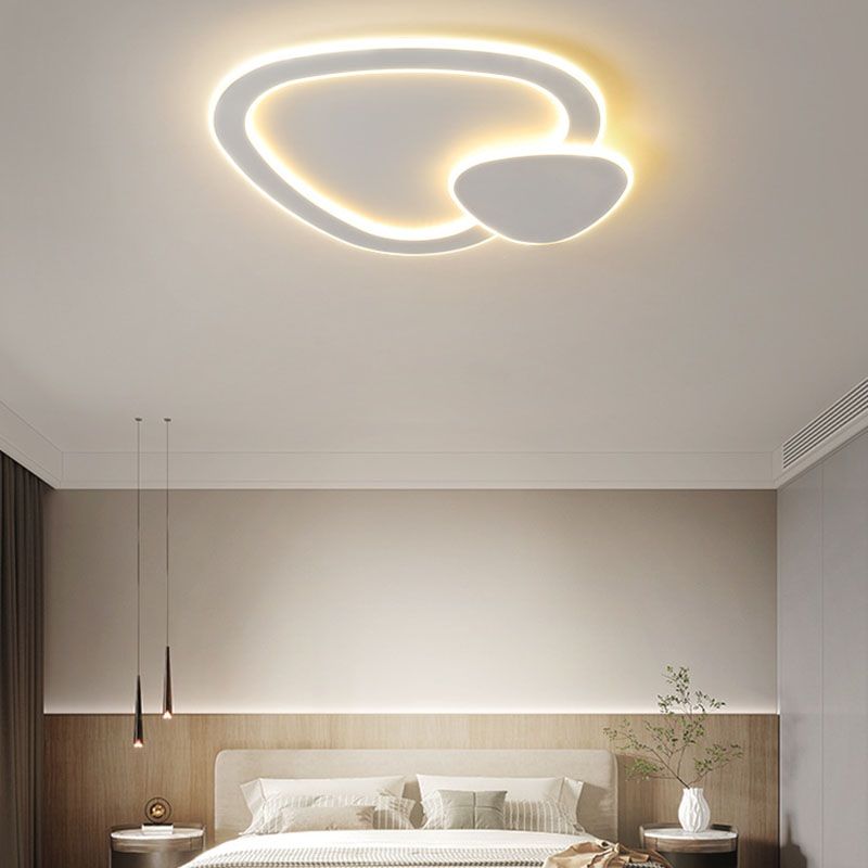 White Conical LED Ceiling Light in Modern Creative Style Acrylic Flush Mount for Bedroom