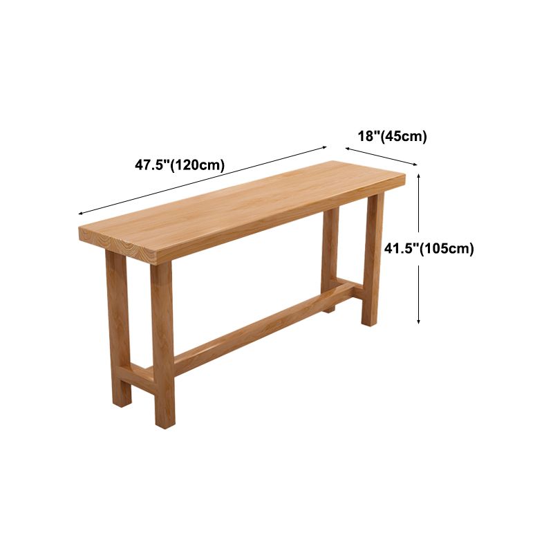 Moderne bar eettafel indoor rechthoek houten balk tafel schokbasis in lichtbruin