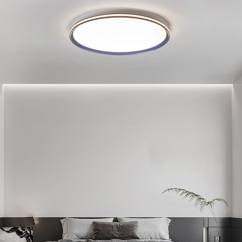 Modernism LED Flush Mount Circle Metal Ceiling Light Fixture for Bedroom