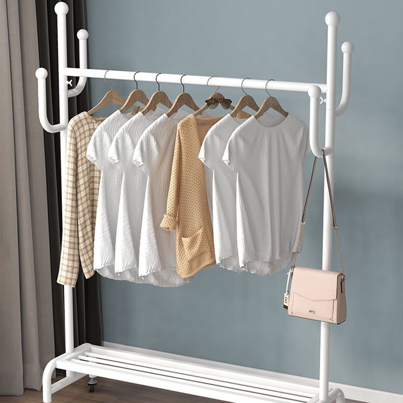 Modern Style Coat Rack Metallic Free Standing Hooks Design Coat Hanger with Shelve