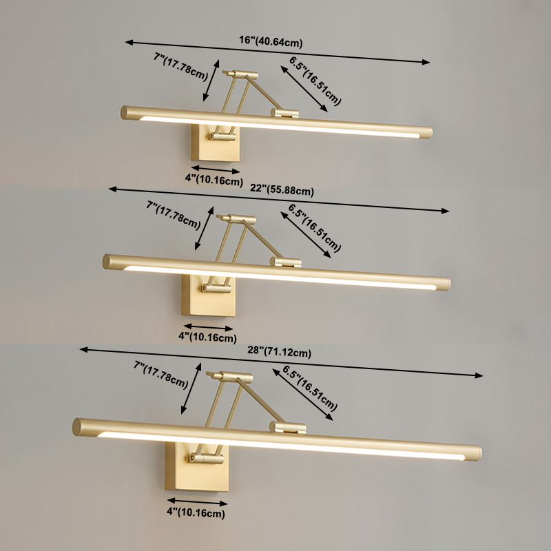 Moderne Einfachheit Gold Rahmen Beleuchtung für Badezimmerpulverraum Washroon