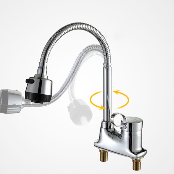 Modern Kitchen Sink Faucet Brass Lever Handles and Supply Lines Bar Prep Kitchen Faucet