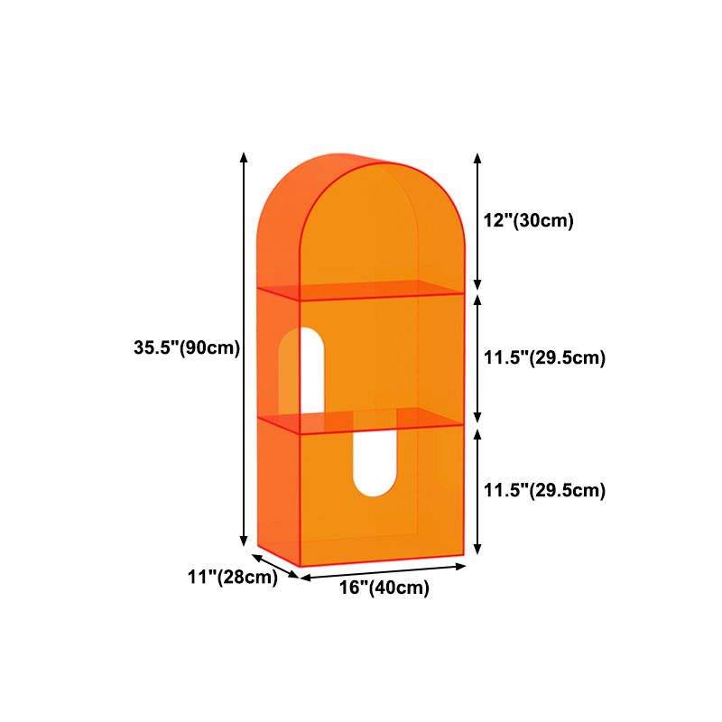 Acryl -boekenplank Scandinavian Style Orange Open Back Bookkast voor Home Office Study Room