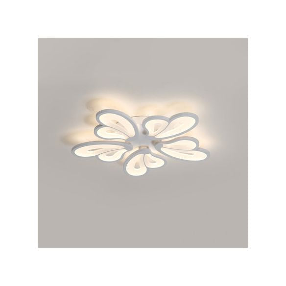 21.5"/23.5"/25.5" Wide Modern Floral LED Flush Lighting Acrylic 3/5/9 Heads Living Room Ceiling Mount Light Fixture in Warm/White/Natural Light