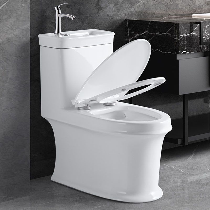 Modern Porcelain Toilet Floor Mount Siphon Jet One-Piece Toilet Flush Toilet