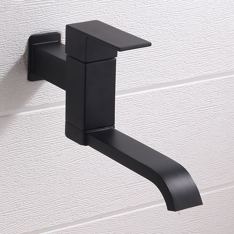 Contemporary Wall Mounted Bathroom Faucet Lever Handles Low Arc Rotatable Brass Faucet