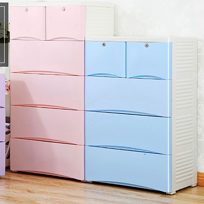 Contemporary Lingerie Chest Plastic Storage Chest with Drawers for Bedroom