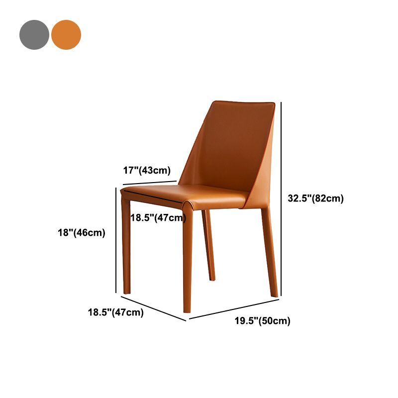 Modern Leather Dining Chairs Metal Armless Dining Chair for Home Use