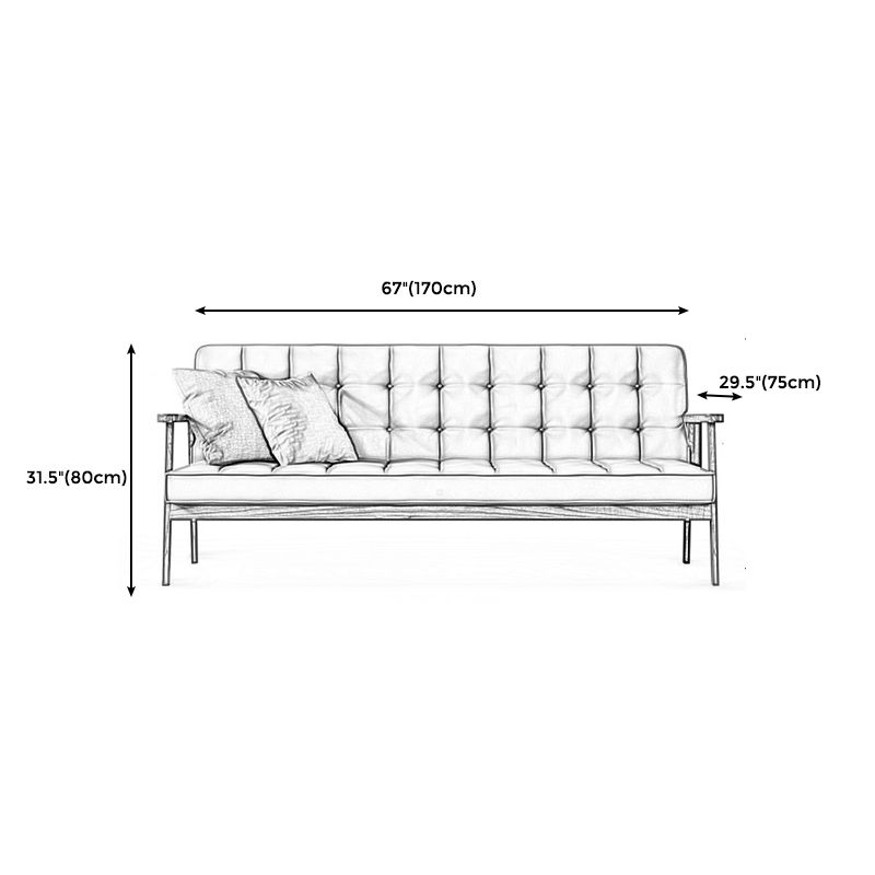 Faux Leather Tufted  Sofa Split-Back  28.3"W  Sofa with Square Arm for Living Room