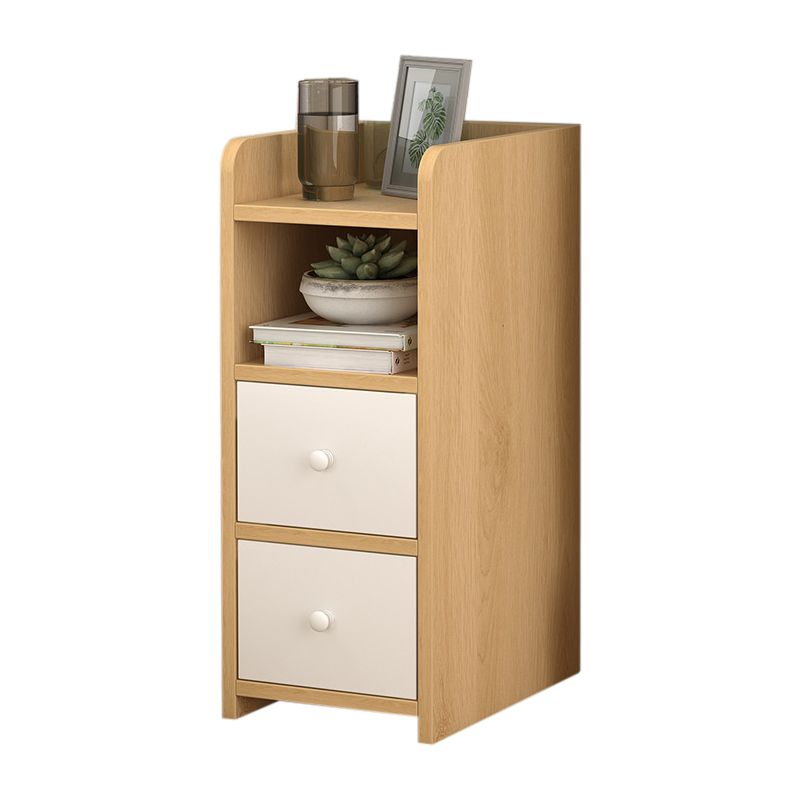 Wooden Bed Nightstand Contemporary Bedside Cabinet for Bedroom