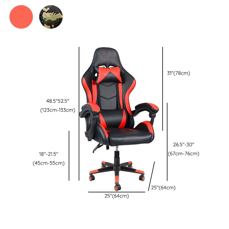 Modern Desk Chair Leather Ergonomic Gaming Chair High-Back Chair with Wheels