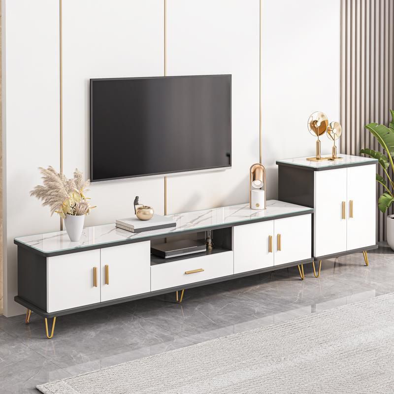 Glam TV Stand Console Open Storage Media Console for Living Room