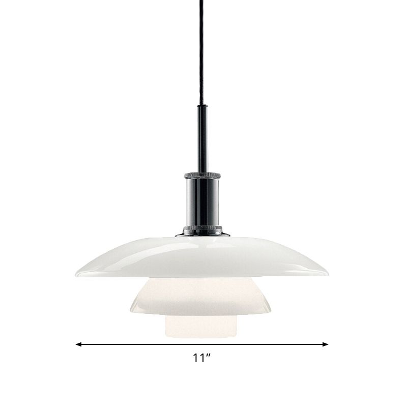 3-stufige Suspension Licht modernistisches weißes Glas 1 Glühbirnenlampe Lampe für Wohnzimmer