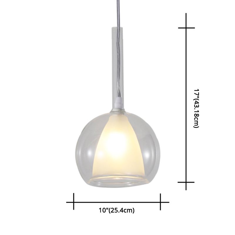 Electroplate Polishing Glass Hanging Light Ball Shape Modern Simplicity 1-Light Pendant Lamp for Dining Room Bedroom