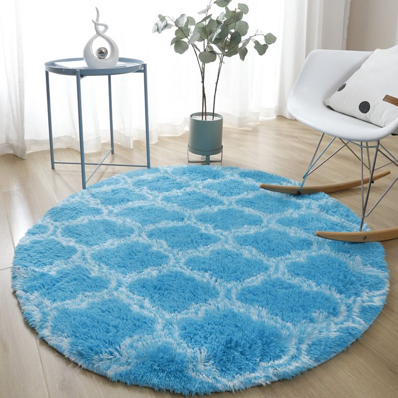 NOUVELLON TRELLIS PRIMT POLYSER POLYESTER ROUND ROND INDOOR RAP Tapis de support sans glissement pour le salon