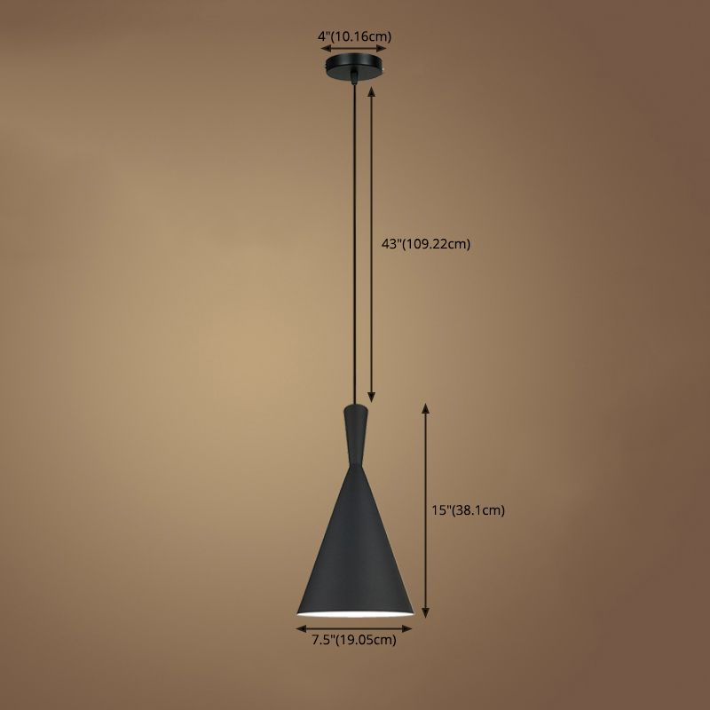 Black Pendant Light Fixture Industrial Metal Conical Commercial Pendant Lighting