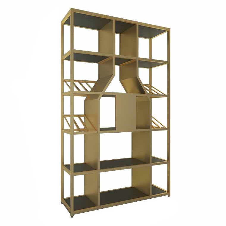 Metal Floor Wine Bottle Holder Industrial Wine Rack Bottle with Shelf