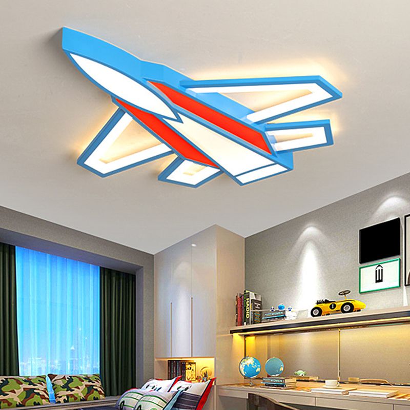 Airplane Flush Mount Light 1 Light Metal Cartoon Flush Mount Spotlight for Children Bedroom