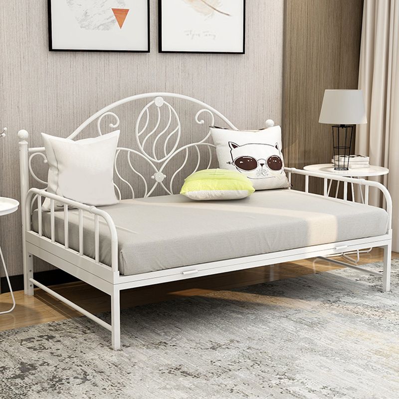 Full Size Folding Sofa Bed with Mattress Metal Daybed with Guardrials