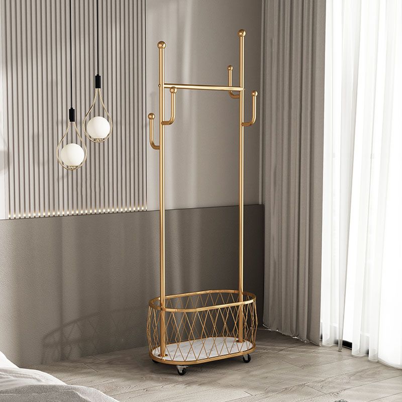 Glam Hall Stand Metal Shelving Hooks Included No Distressing Free Standing Rack Metal