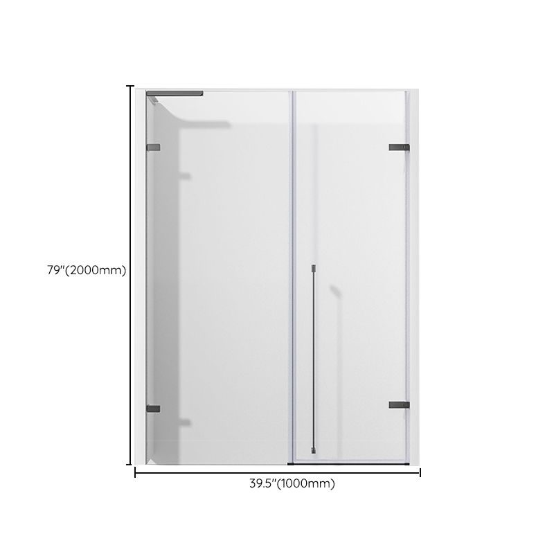 Transparent Glass Shower Door Simple One-line Hinged Shower Bath Door