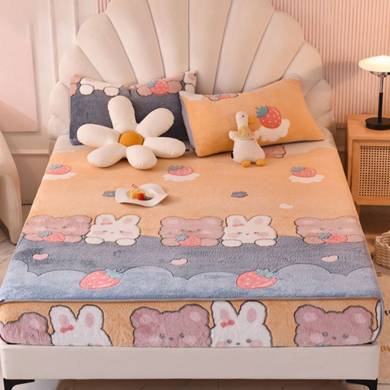 Micro Flannel Sheet Cartoon Pattern Breathable Ultra-Soft Non-Pilling Sheet