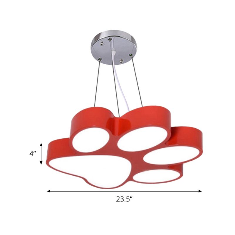 Doggy Paw Bathroom Pendant Lamp Acrylic Cartoon LED Hanging Light