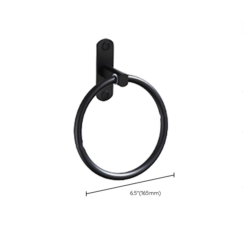 Contemporary Bathroom Accessory Set Black Finish Robe Hooks/Towel Ring Bar