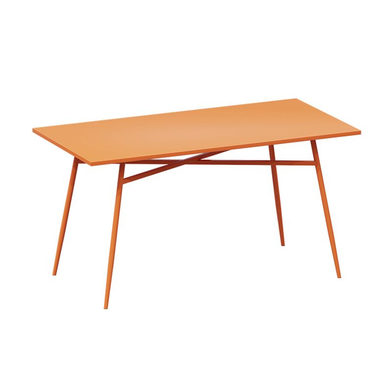 Orange Contemporary Patio Table Metal Water Resistant Coffee Table