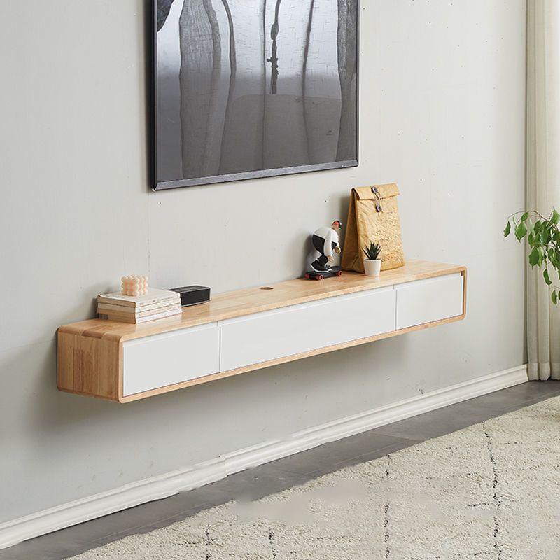 Contemporary Wood TV Console Floating TV Media Stand for Living Room