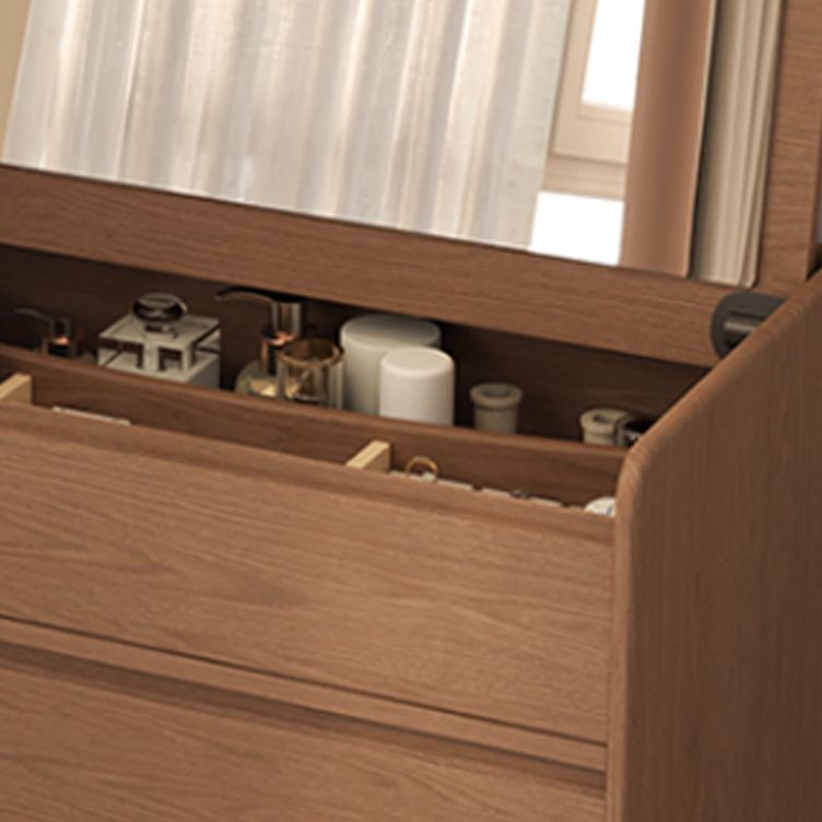 Solid Wood Scandinavian With Drawer Mirror Bedroom Make-up Vanity