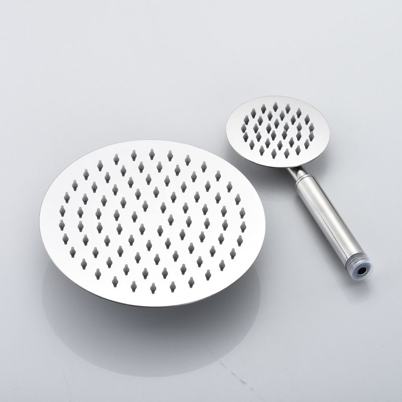 Home Round Dual Shower Heads Modern Style Wall Mounted Metal Dual Shower