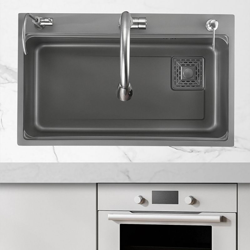 Modern Kitchen Sink Stainless Steel with Accessories and Faucet Top-Mount Workstation Sink